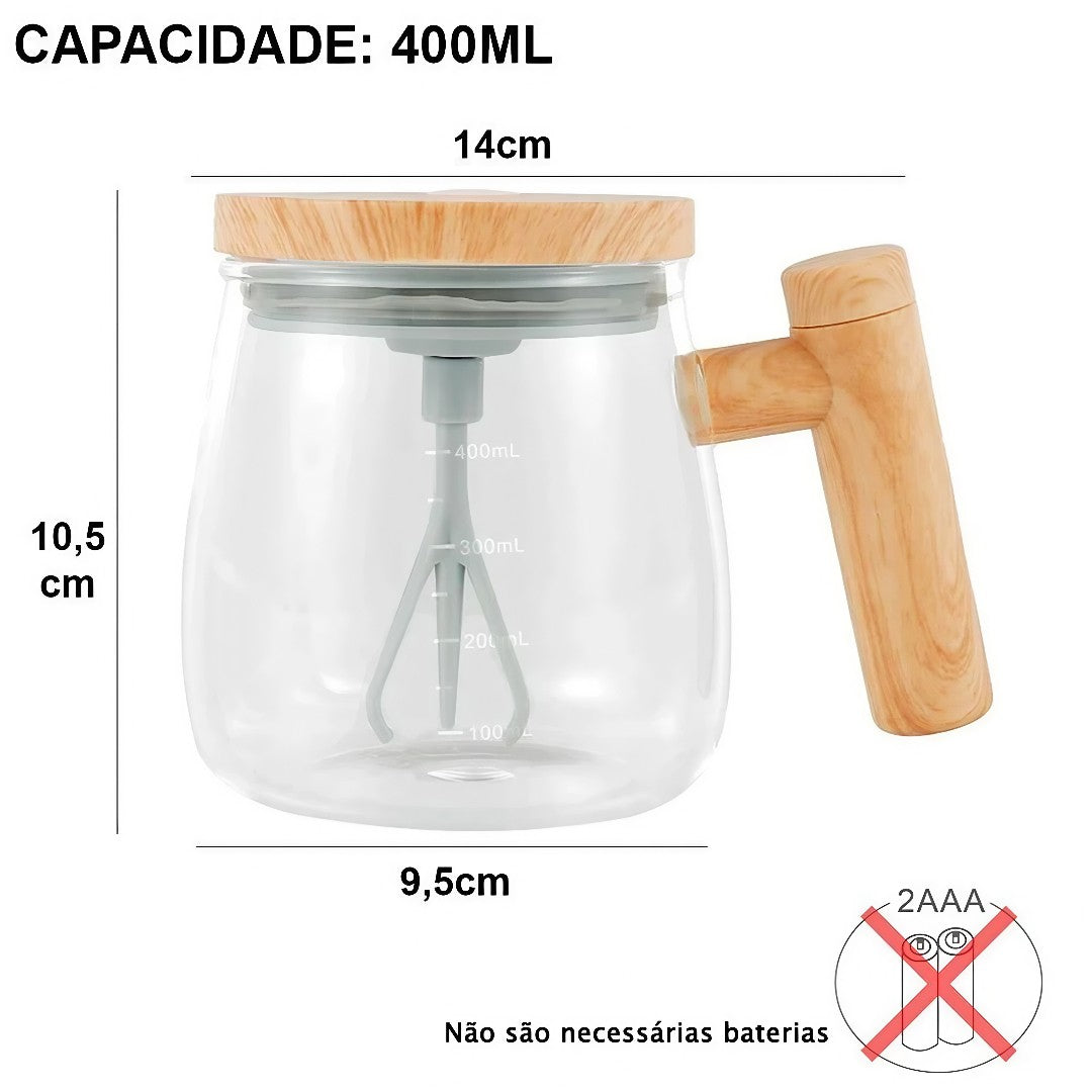 StirCup Pro™ – Chávena Misturadora Automática 400ml (USB-C)