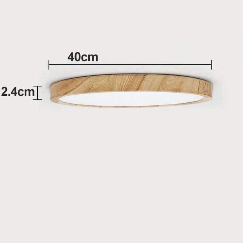 Luminária de Teto Led Redonda Wooden Sobrepor